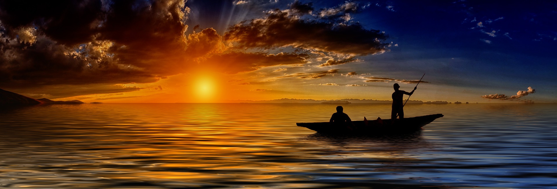 Two people in a boat